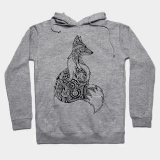 Zentangle monochrome fox Hoodie